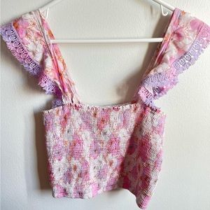 Peixoto floral embroidered top